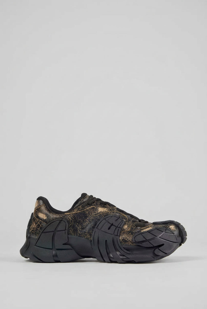 Camper Lab Tormenta Black & Brown Leather Sneakers