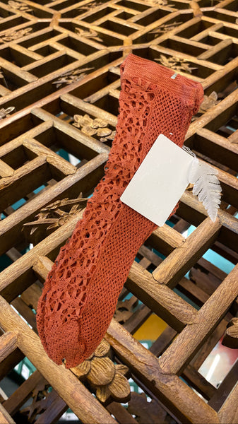 ANTIPAST FLOWER Lace socks orange