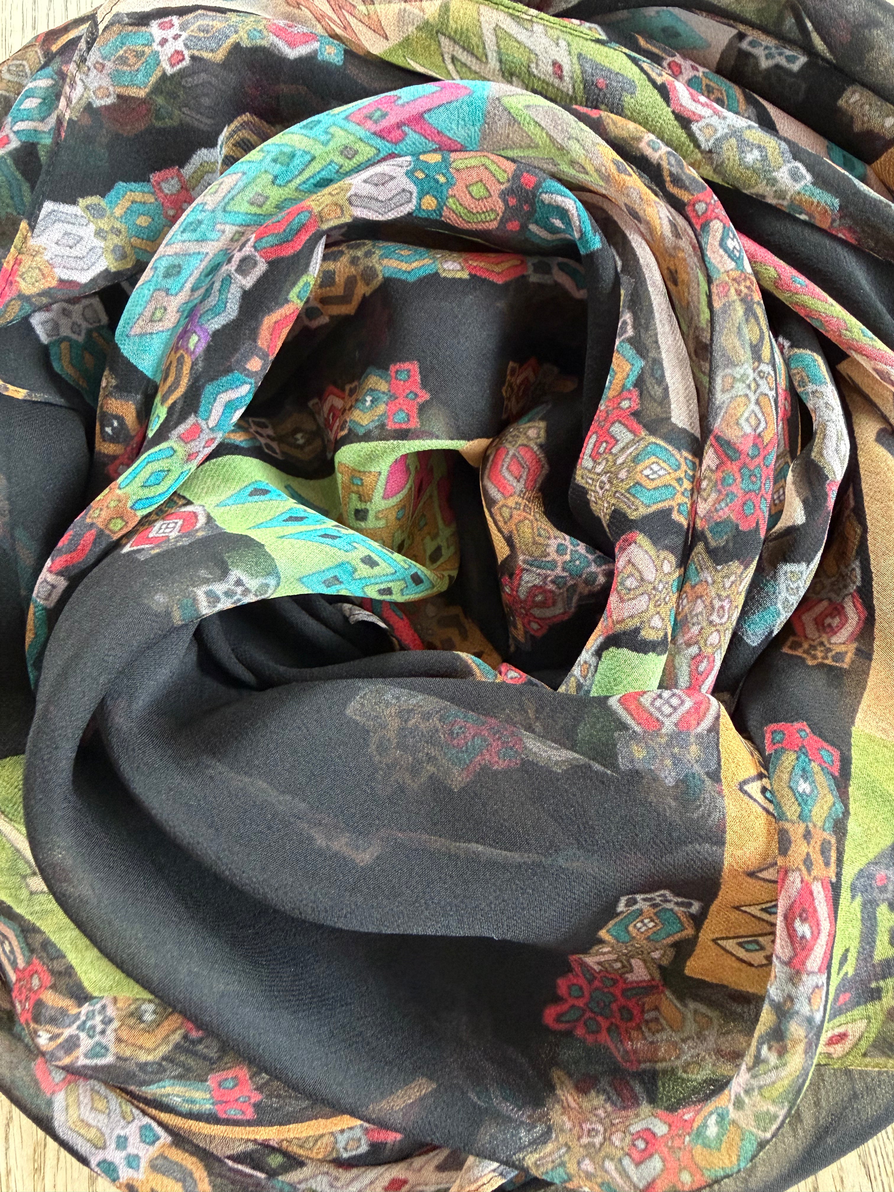 Scarf - Black Harly 140x140