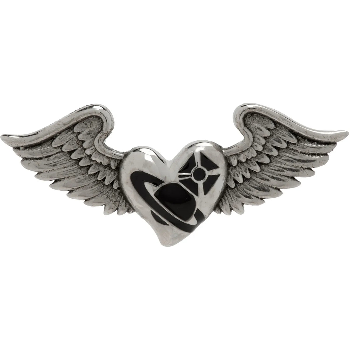 Herbert earrings (925 silver) Antique platinum/black Enamel