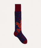 Vivienne Westwood Leopard High Sock Claret