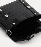 KIM Crossbody black croc paten