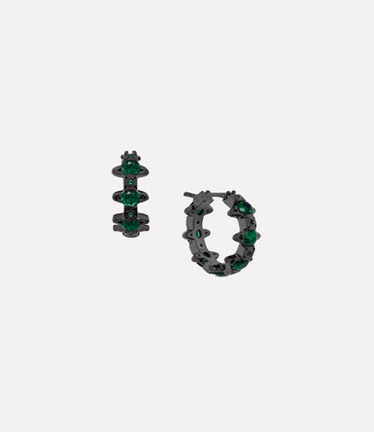 Warrwick Earrings ruthenium-emerald cz