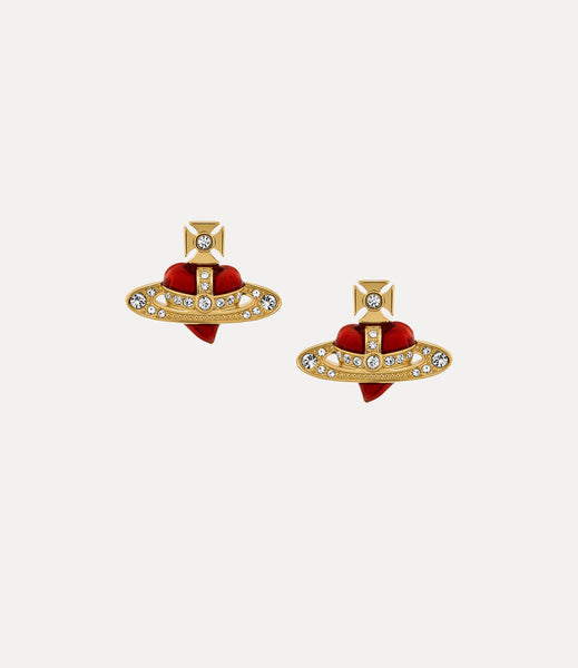 New Diamante Heart Earrings in Gold-Crystal