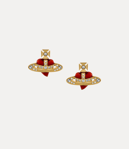 New Diamante Heart Earrings in Gold-Crystal