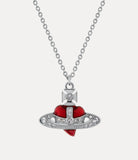 New Diamante Heart pendant Necklace in Platinum-crystal-indian-pink