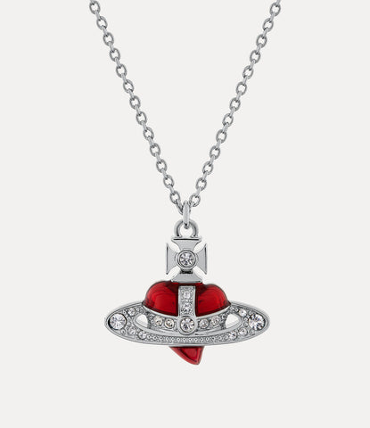 New Diamante Heart pendant Necklace in Platinum-crystal-indian-pink