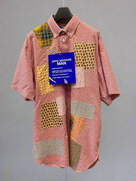 Junya Watanabe Multi Fabric Patchwork Shirt pink