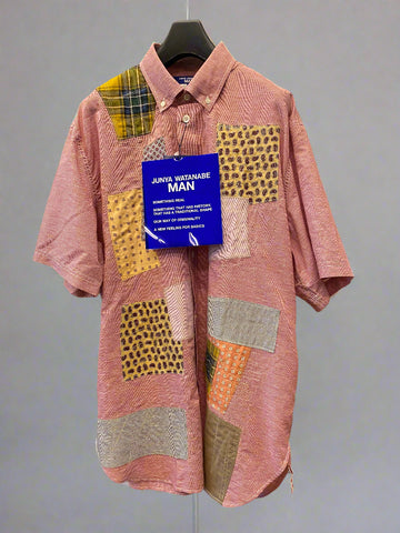 Junya Watanabe Multi Fabric Patchwork Shirt pink