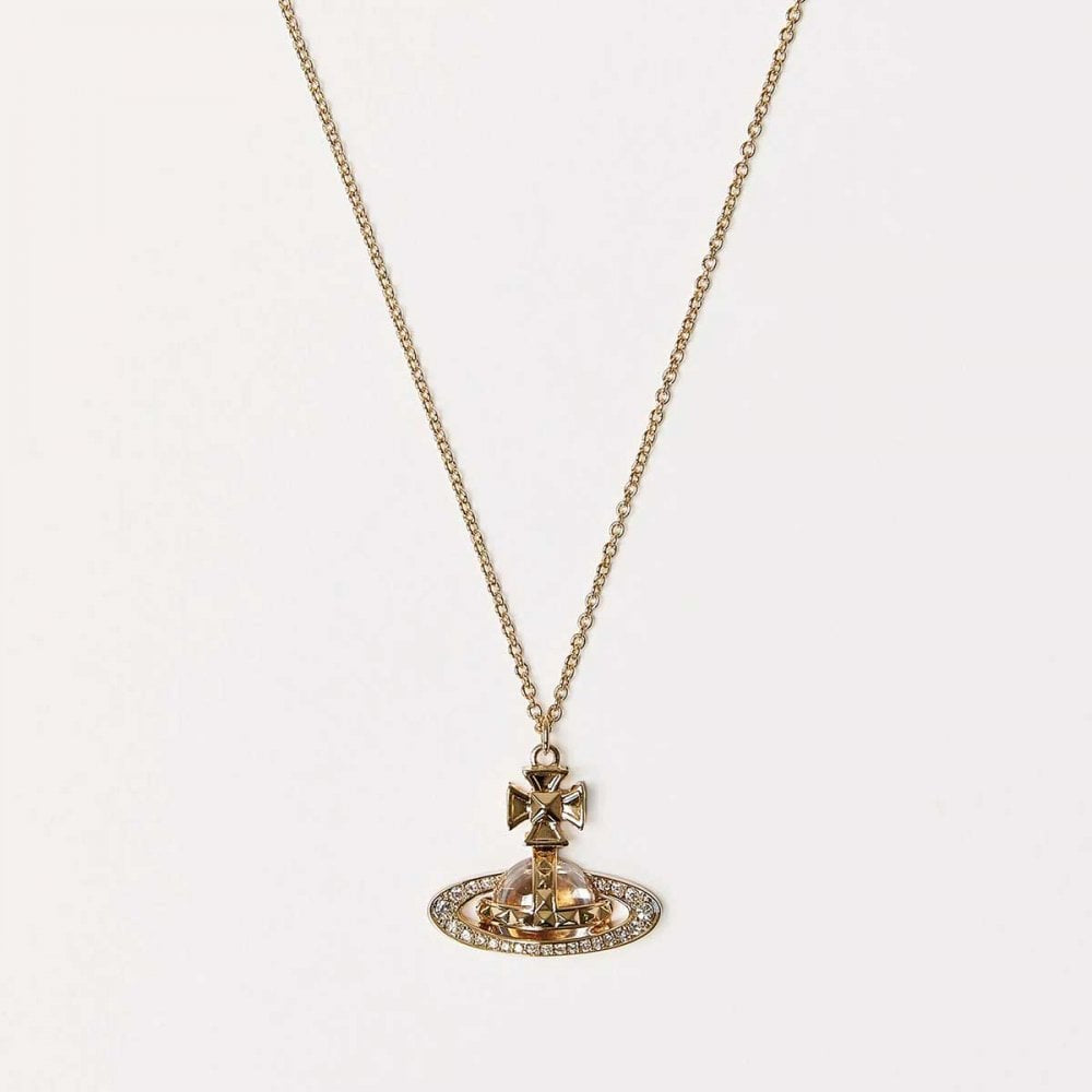 Pina small bas relief pendant in Gold Crystal