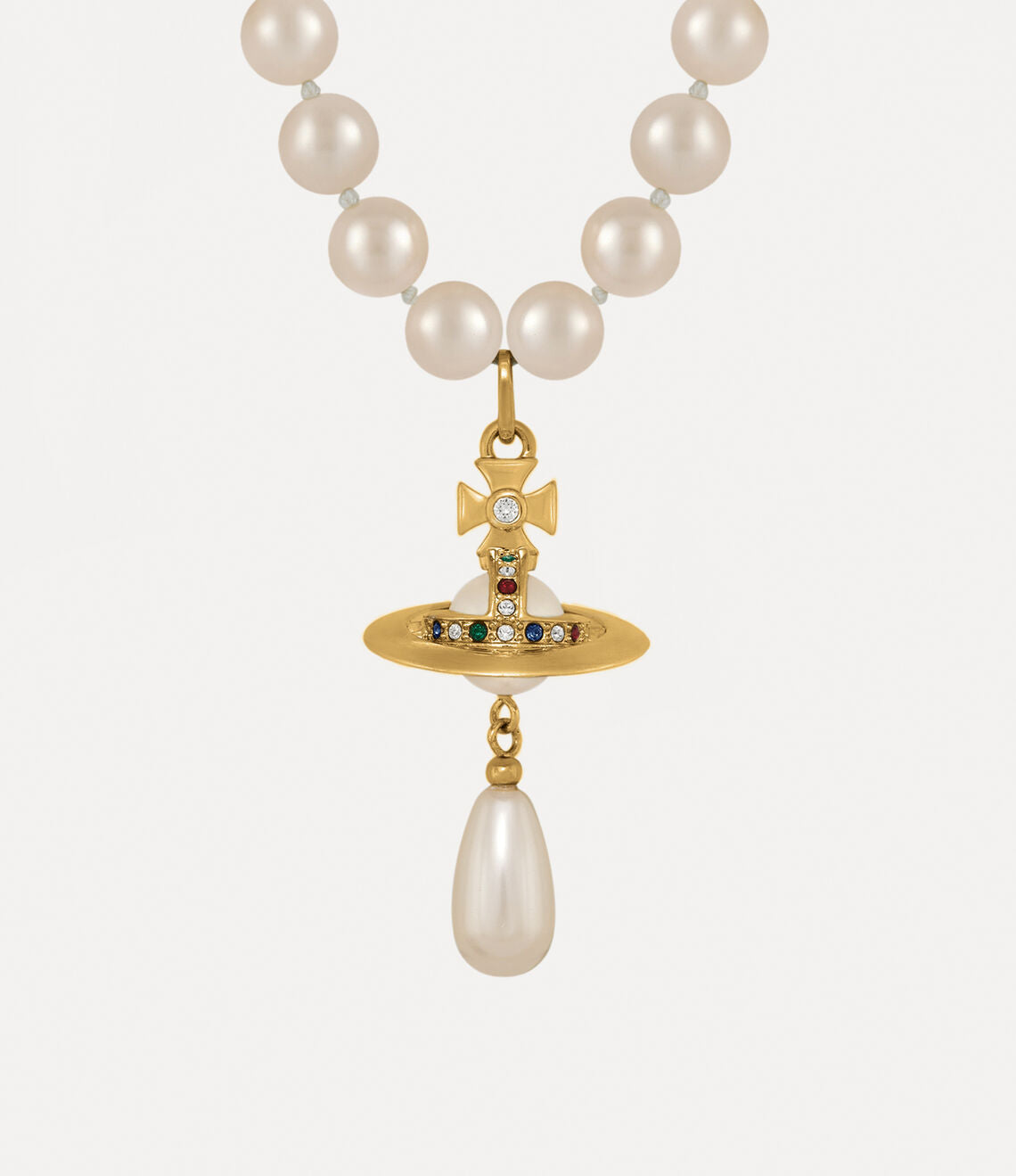 One Row Pearl Drop Choker