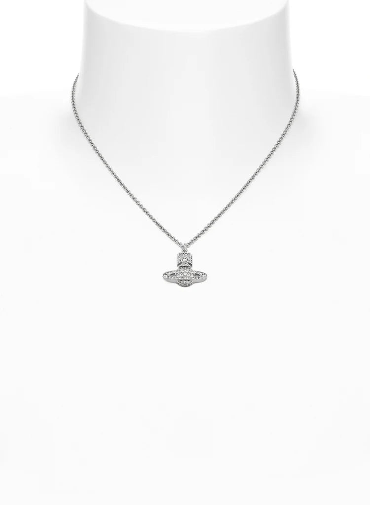 Carmela Bas Relief Pendant Platinum/white