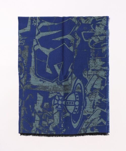Graffiti scarf blue
