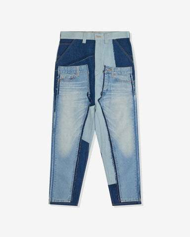 Men's Patchwork Panelled Jeans Multi