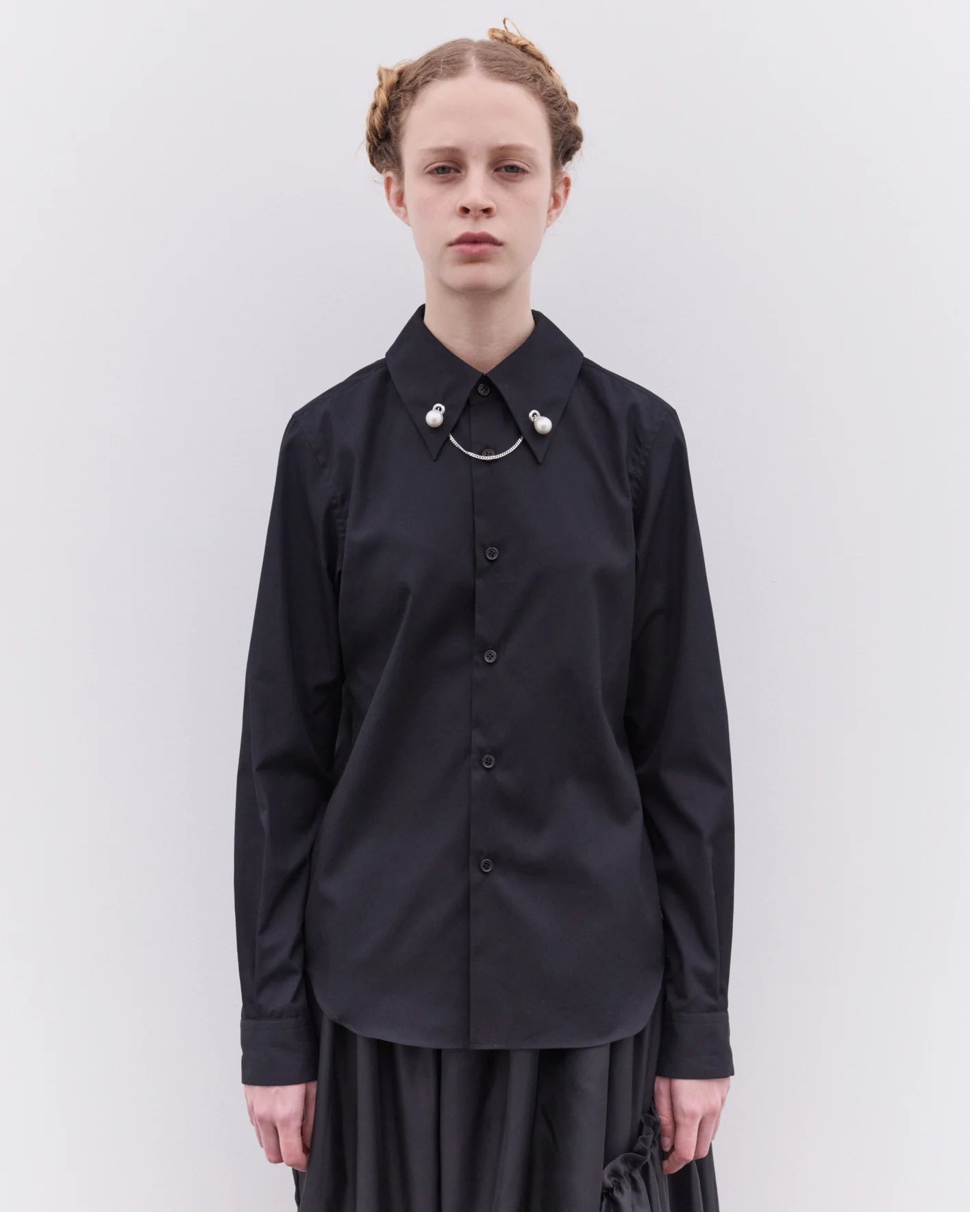 Women's Collar Charm Shirt Black