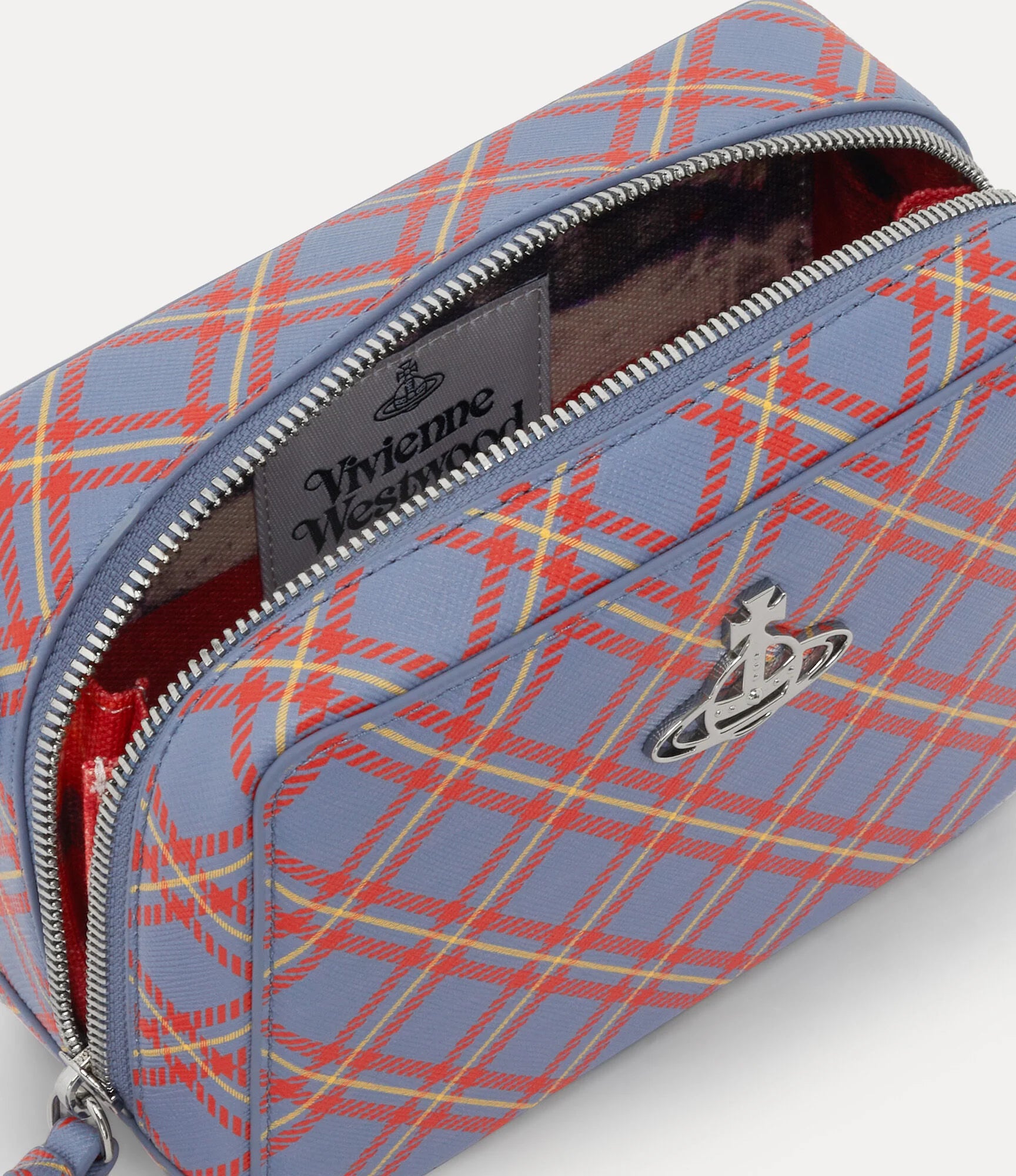 Melih Camera Bag blue/orange tartan