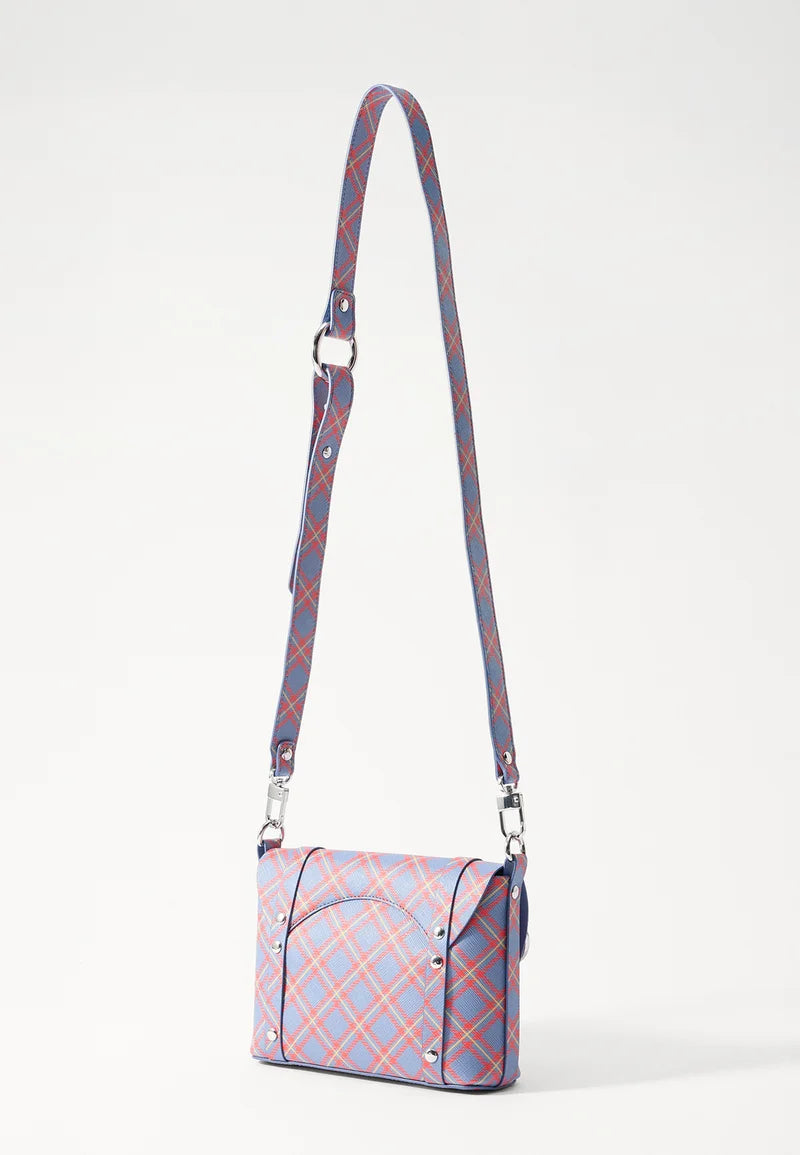 KIM Crossbody Blue/Orange Tartan
