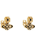 CASSIE bas relief Earrings Gold/Cream Rose/pearl