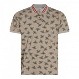 POLO T-SHIRT Sand overdye orb with stripe collar