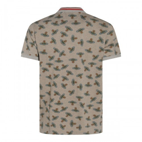 POLO T-SHIRT Sand overdye orb with stripe collar