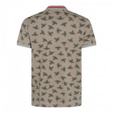 POLO T-SHIRT Sand overdye orb with stripe collar