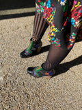 Square toe boots Black/Multi