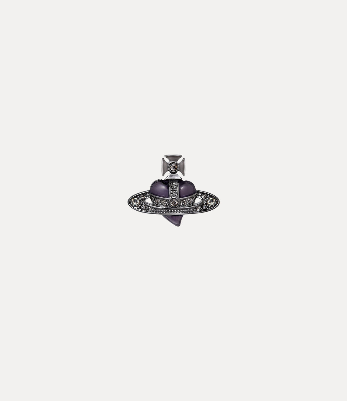 Man Diamante heart single stud