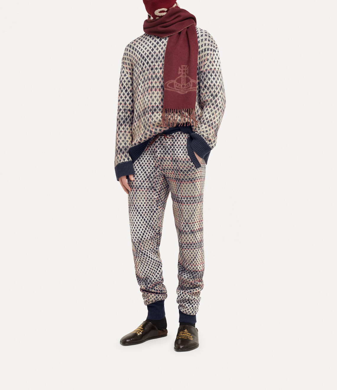 Distressed tartan jumper