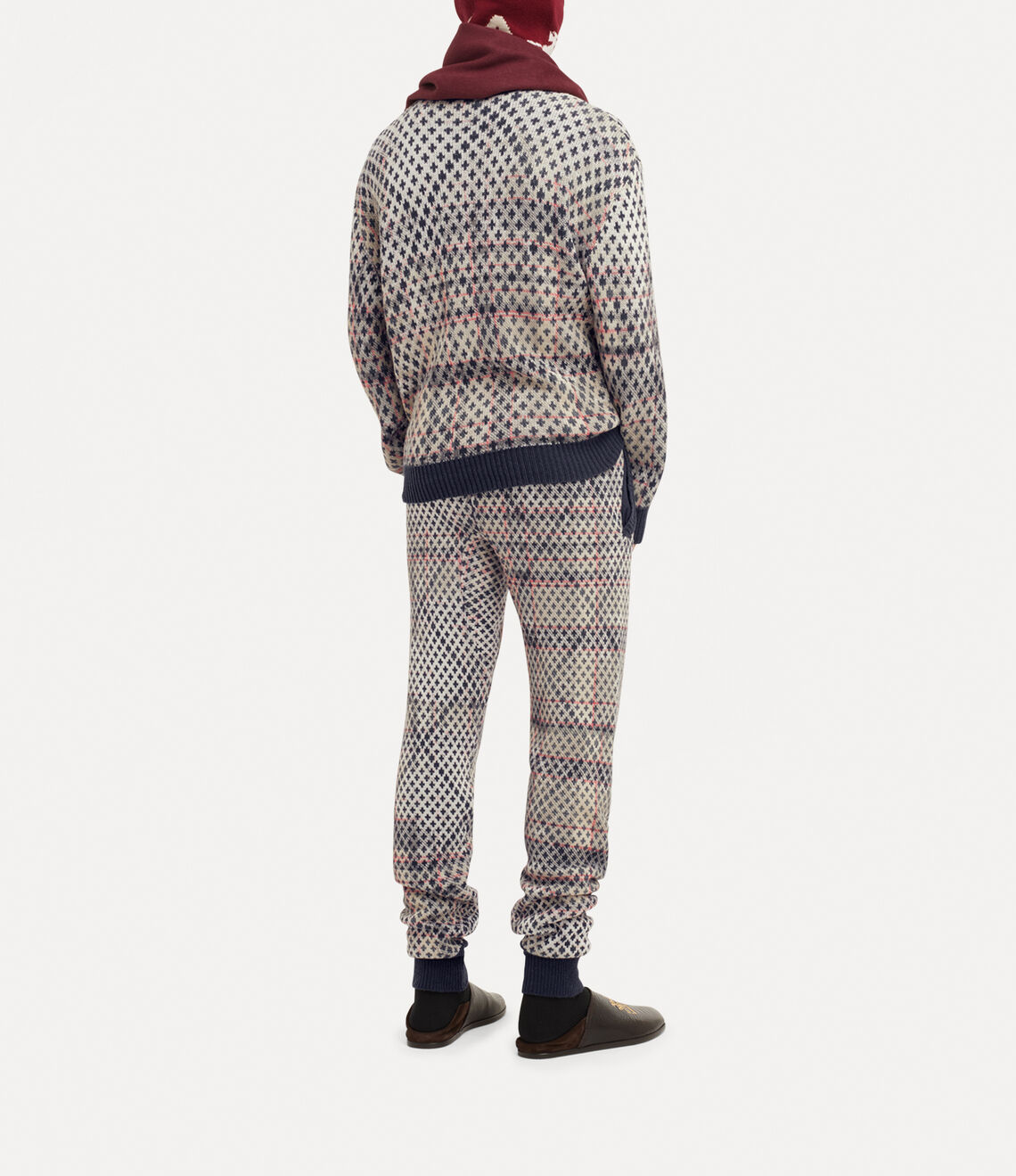 Distressed tartan jumper