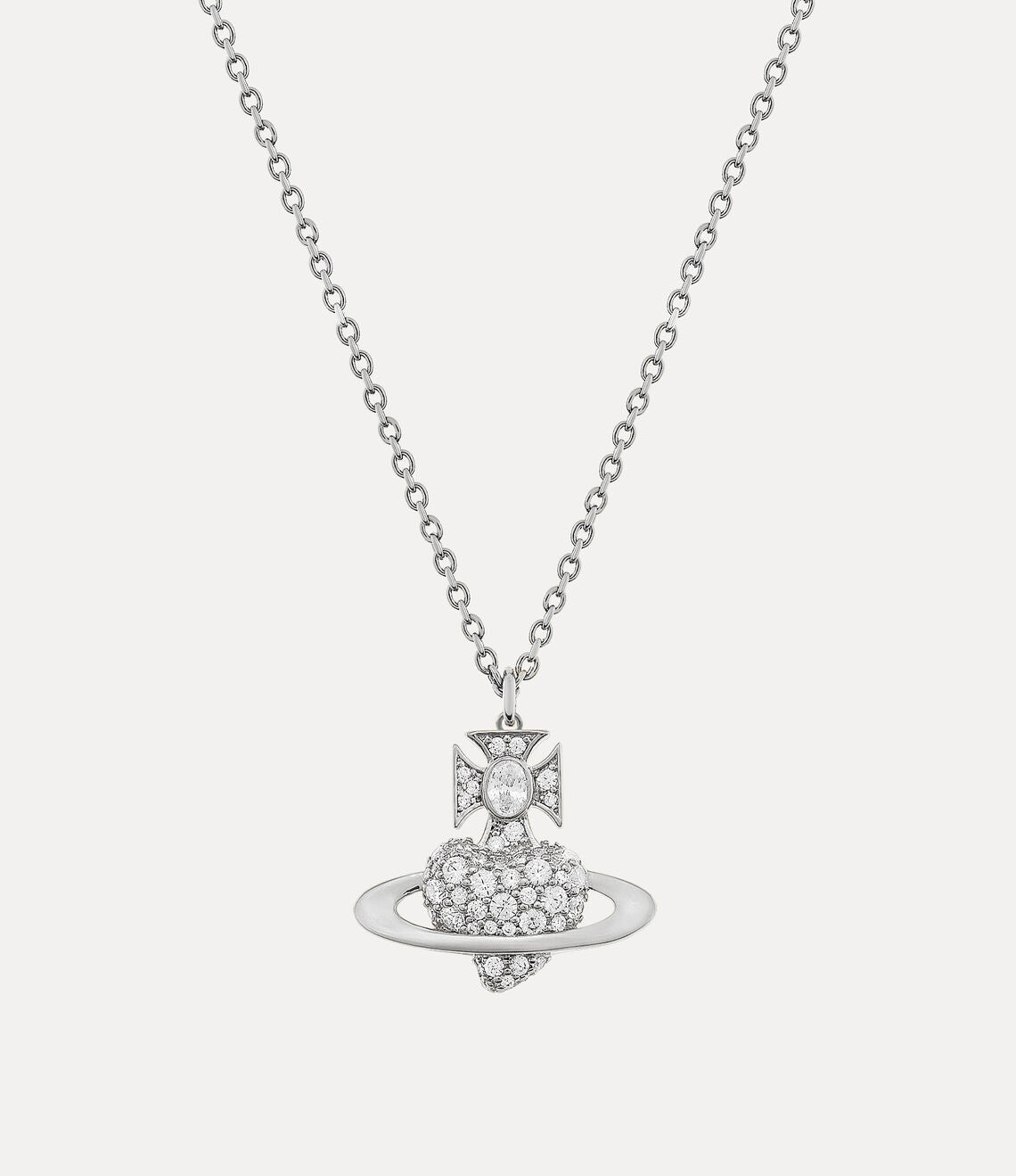 Agnatha Bas Relief Pendant Platinum/white
