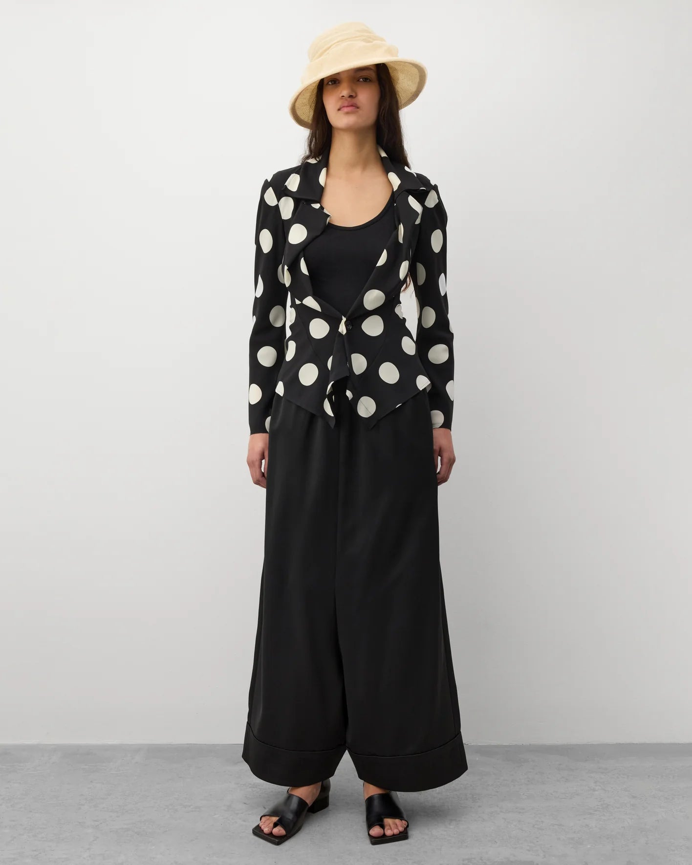 Junya Watanabe Wide Leg Cuffed Trousers Black