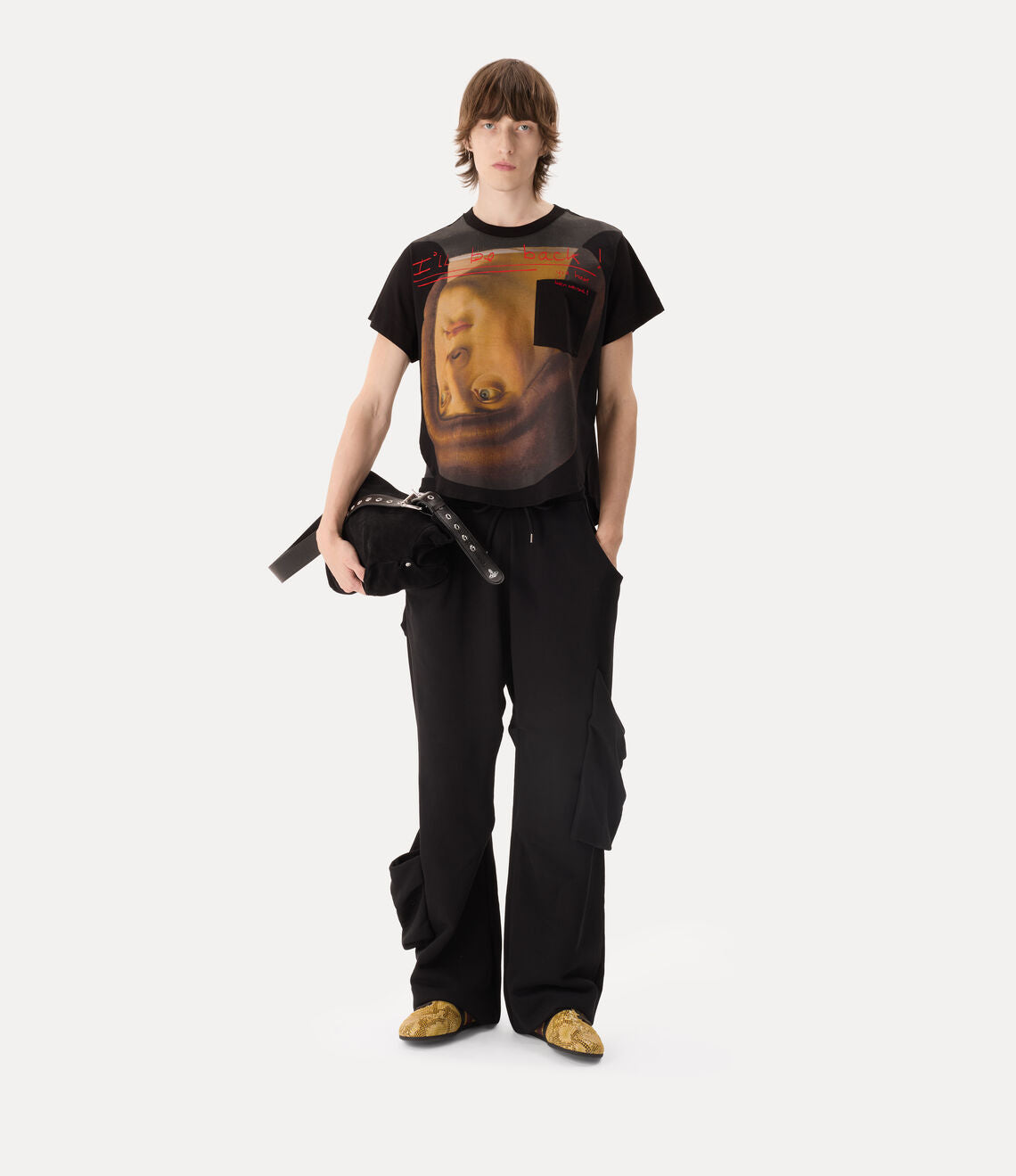 Upside Down Head Circle Hem T-shirt