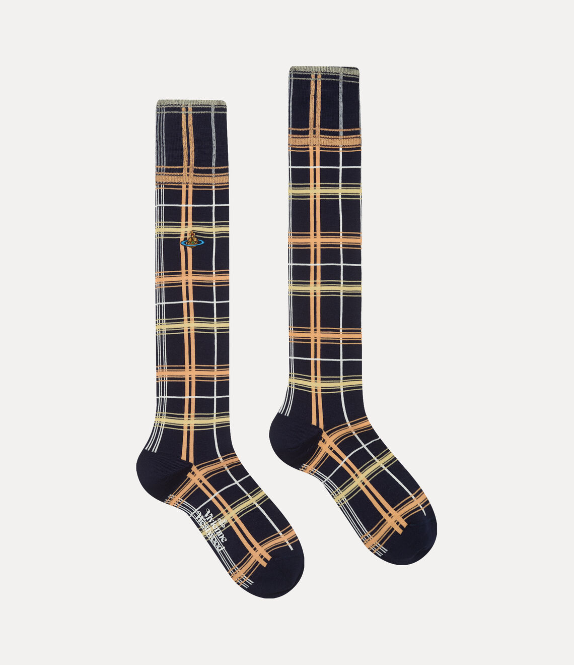 Multicheck Sock Grey Navy Blue