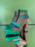 Square toe boots Green multi