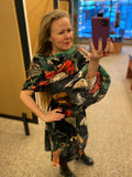 Silkvelvet scarf//sleeves Family bug print