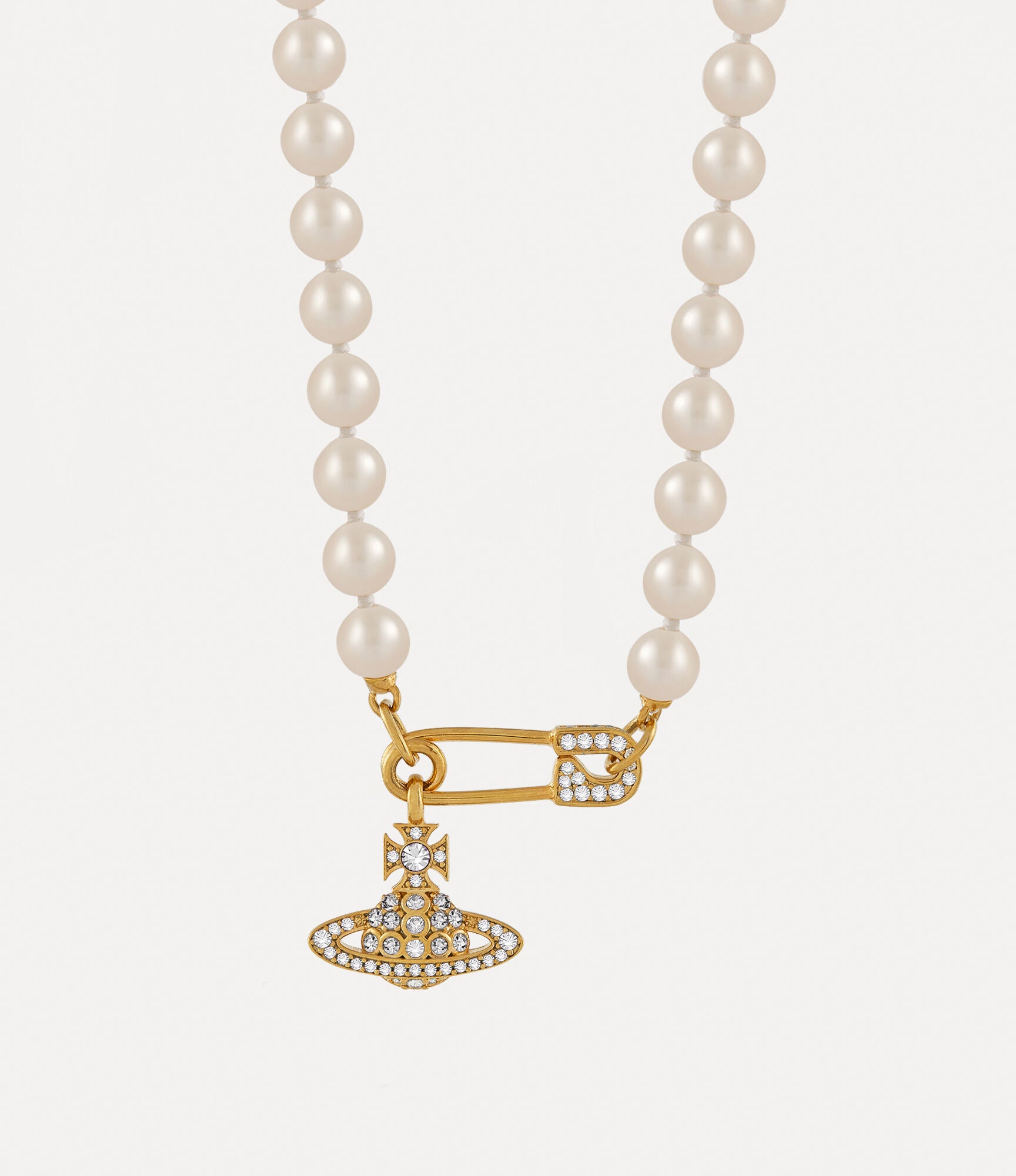 LUCRECE PEARL NECKLACE Gold light creamrose