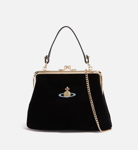 Vivienne Westwood Granny Frame purse Black velvet