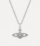 Mini bas relief pendant Platinum/crystal
