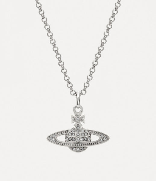 Mini bas relief pendant Platinum/crystal