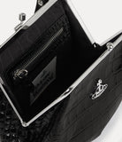 Granny Frame purse Black embossed