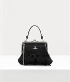 Granny Frame purse Black embossed