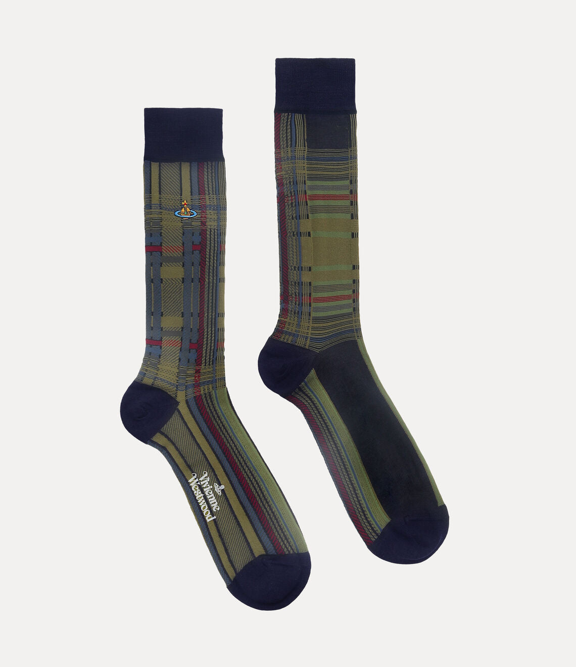 Vivienne Westwood Oversized madras high sock - Dark BLUE