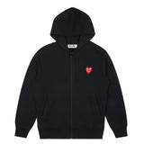 PLAY COMME des GARÇONS Unisex Zip-Up Hoodie With Layered Red Emblem BLACK