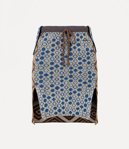 LAST PATCHED SKIRT in multi Brown