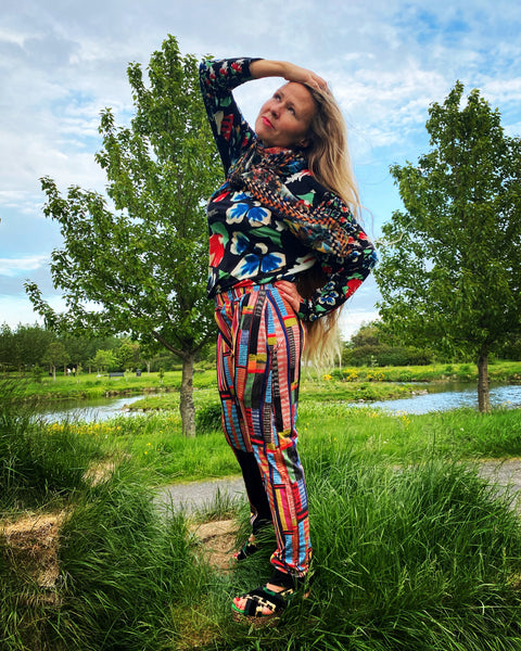 Amelia Pants Red Patch