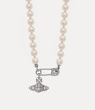 LUCRECE PEARL NECKLACE Silver