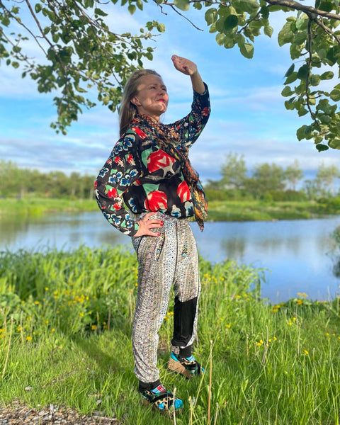 Amelia Pants White Blue