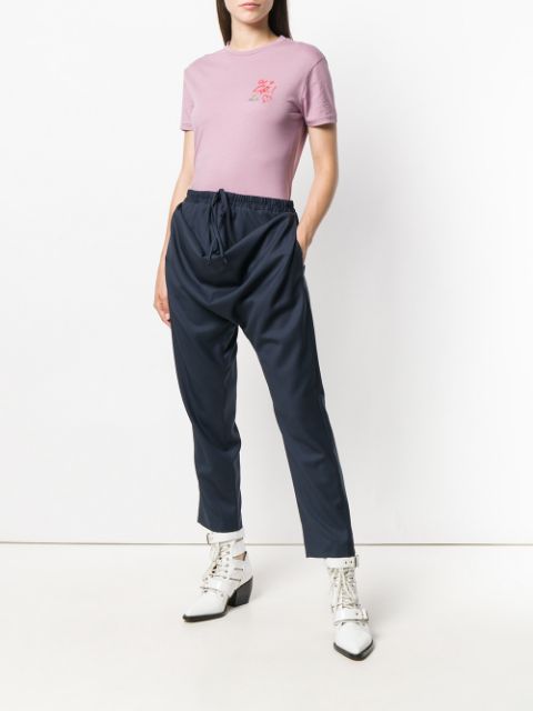 cropped drawstring trousers