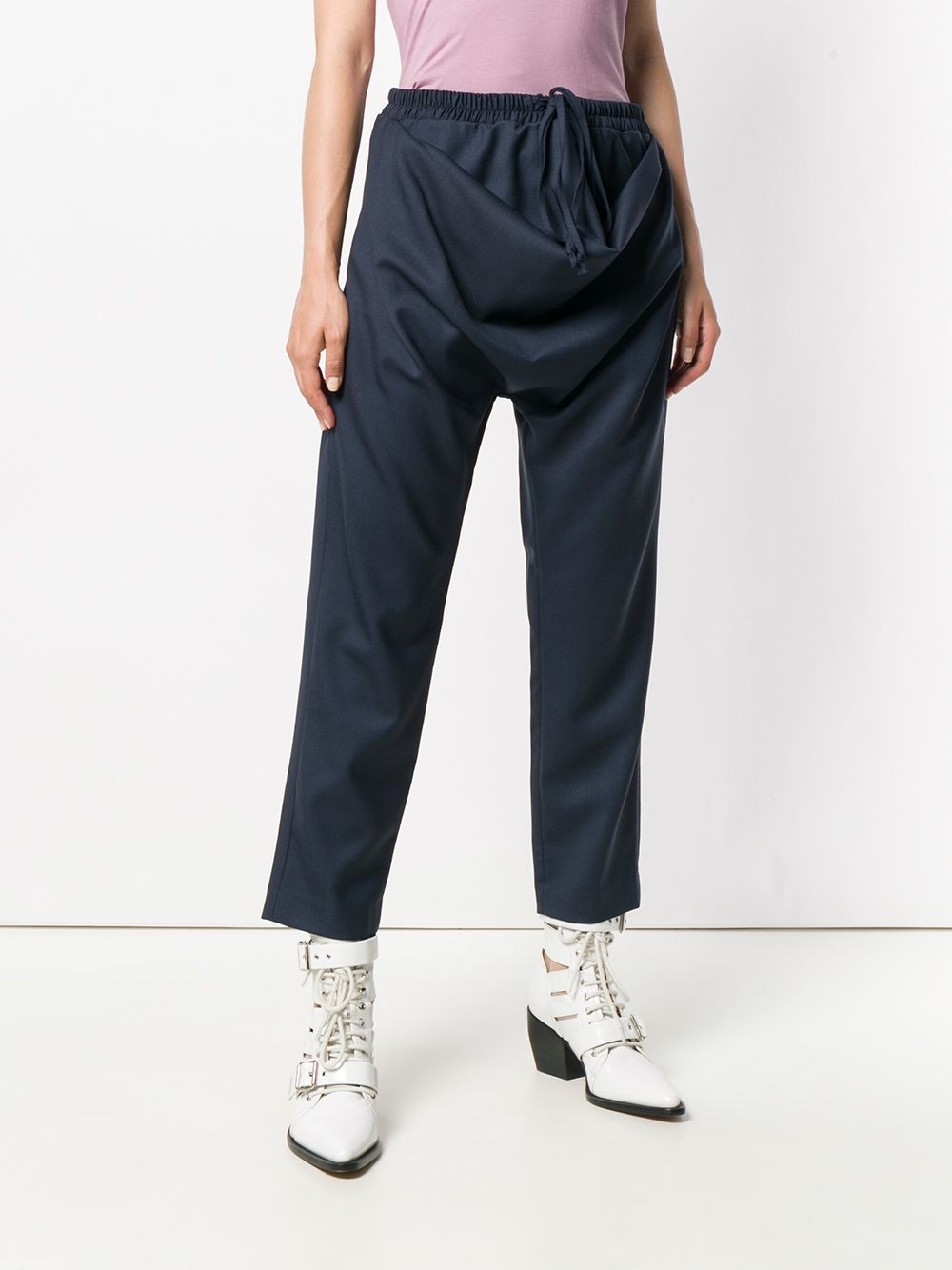 cropped drawstring trousers