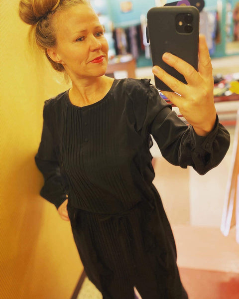 Pleated Ruffle dress - KR2 - black